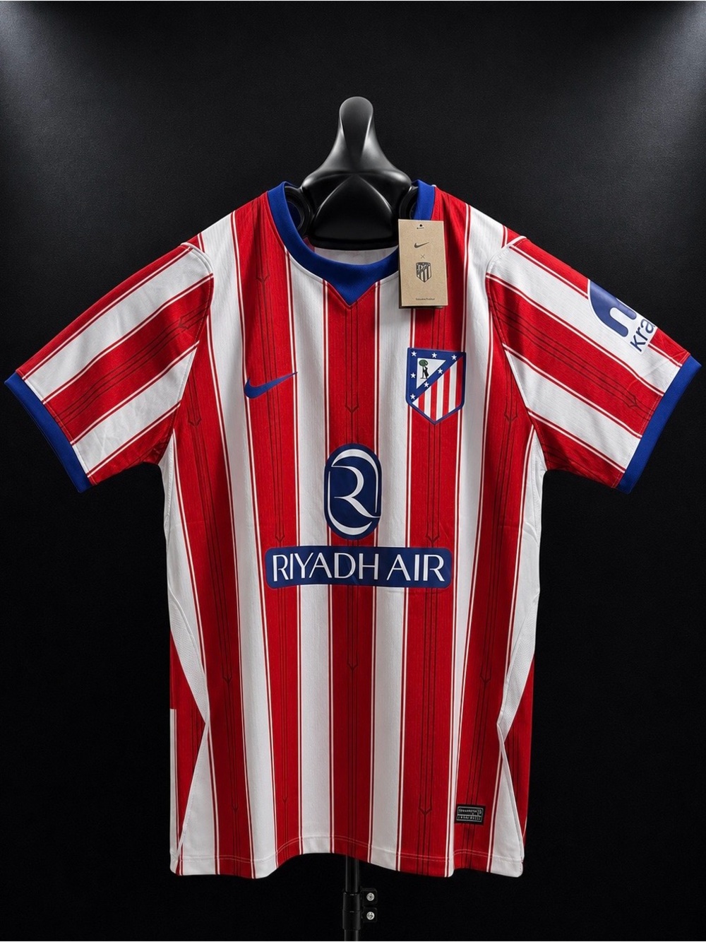 Atletico Madrid Red & White Striped Home Jersey - Riyadh Air